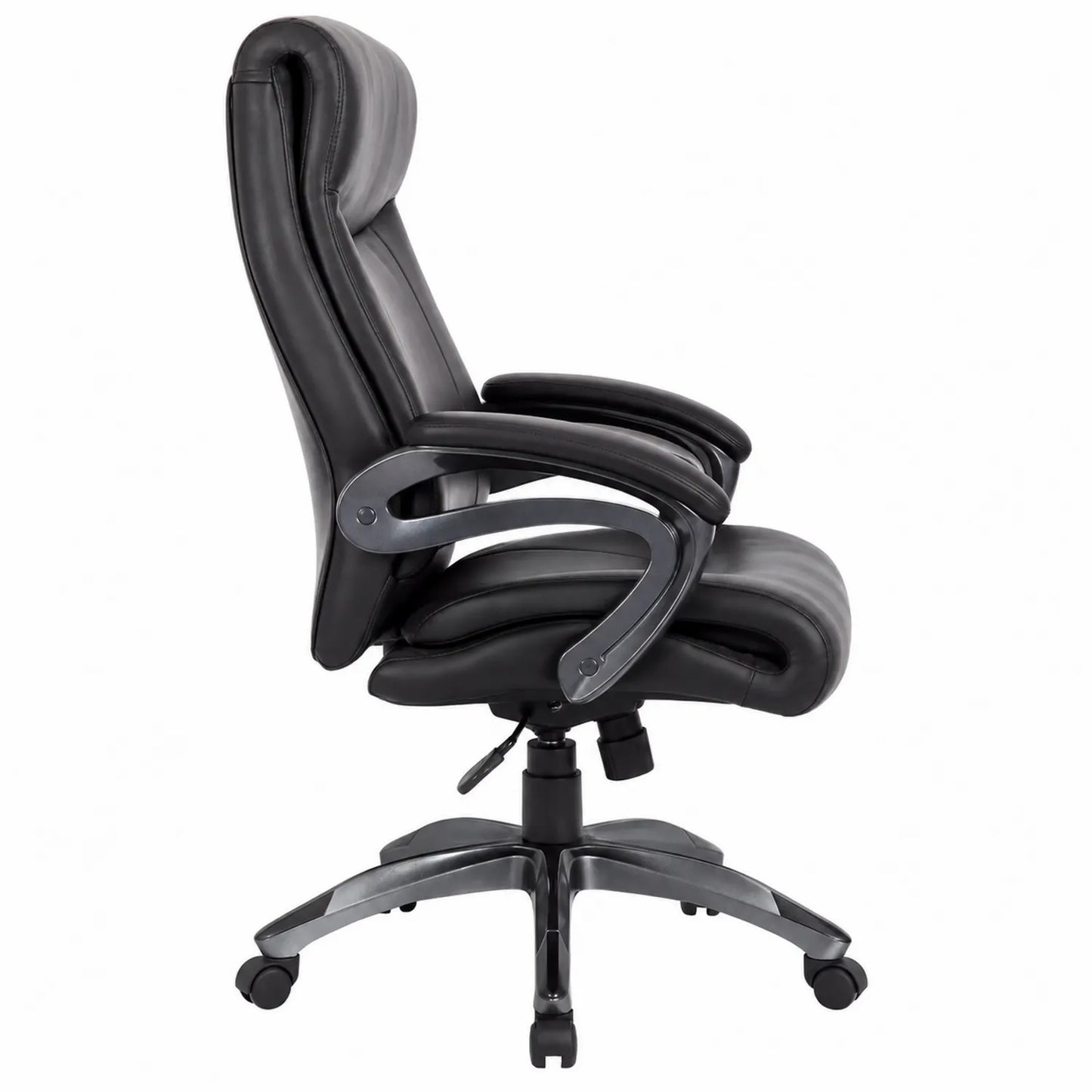 Chaise de bureau en cuir synthétique noir