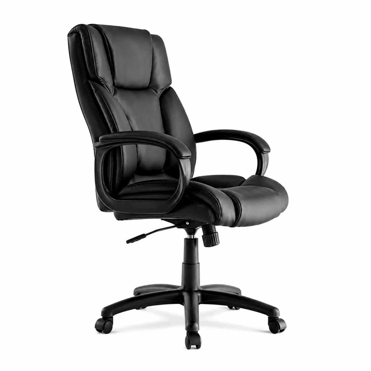 Chaise de bureau en cuir synthétique noir