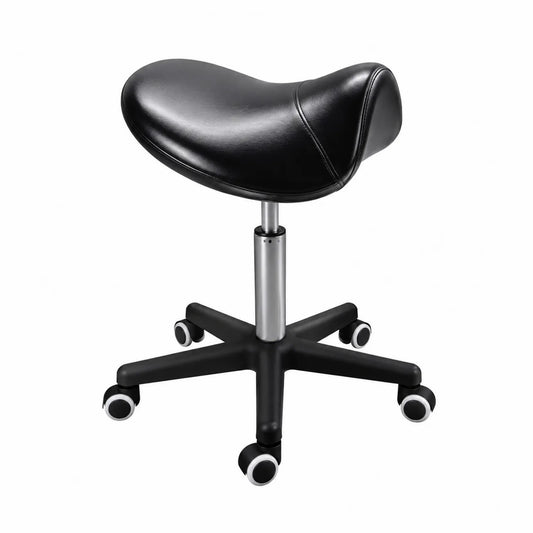 Tabouret de Selle en Cuir Synthétique Noir